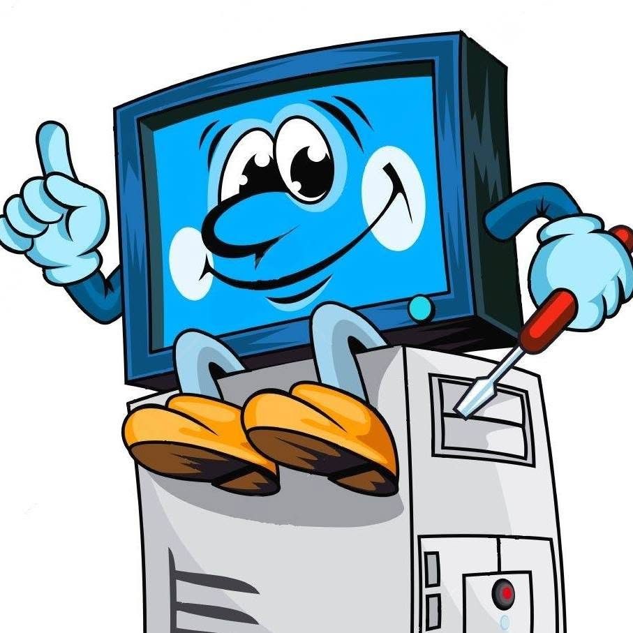 La mascotte de Tahiti INFO Services, un écran souriant avec un tournevis